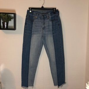 American Eagle vintage hi-rise 2 tone jeans size 4